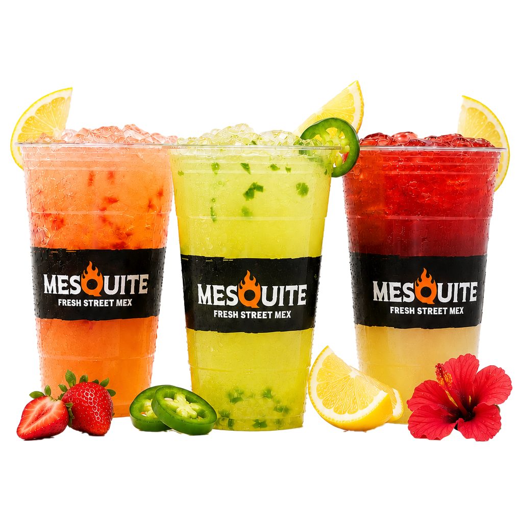 Strawberry Lemonade, Jalapeño Lemonade, and Jamaica Lemonade refreshers
