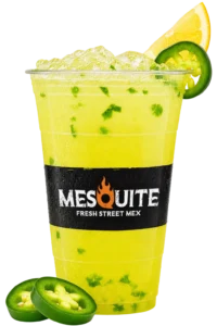 Mango Jalapeno Lemonade refresher over ice