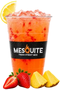 Strawberry Pineapple Lemonade refresher over ice