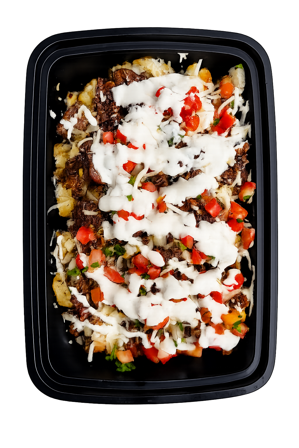 Loaded Potato Bowl with mesquite-grilled steak, queso blanco, pico de gallo, and sour cream